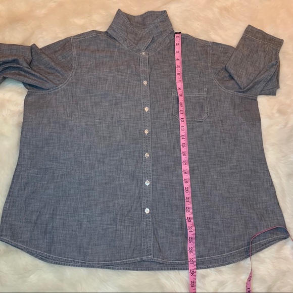 Old Navy Chambray Gray Button Down Shirt - Picture 12 of 16